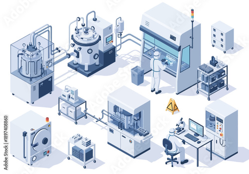 Advanced Manufacturing Process Illustration for High-Tech Industries