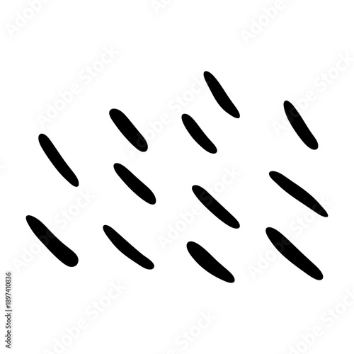 Hand drawn doodle pattern of abstract black dashes. Simple minimalist graphic design element