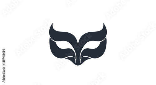 Abstract mask design on white background