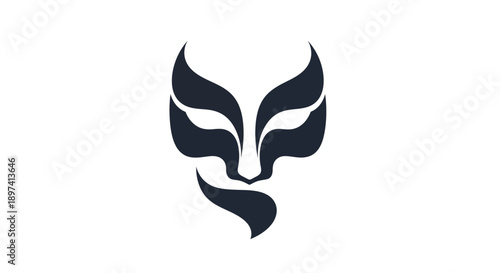 Abstract mask design on white background