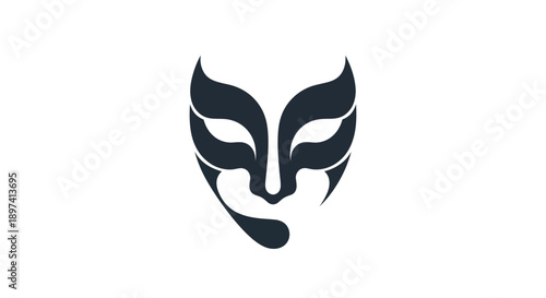 Abstract mask design on white background