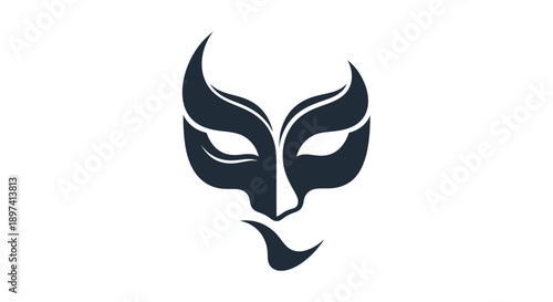 Abstract mask icon on white background