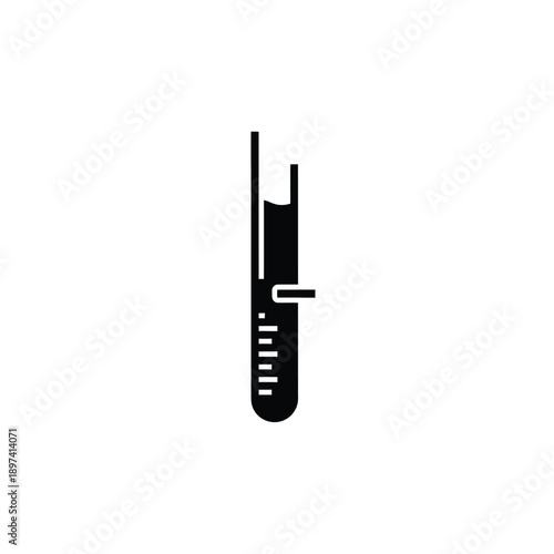 Graduated test tube icon for scientific research laboratory equipment symbol representing liquid measurement chemistry experiments education materials biotechnology developments pharmaceutical study