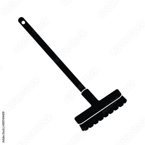 Broom icon vector illustration on white background depicting cleaning equipment for household maintenance tasks and sanitation services symbol perfect for website ui and flat graphic design projects