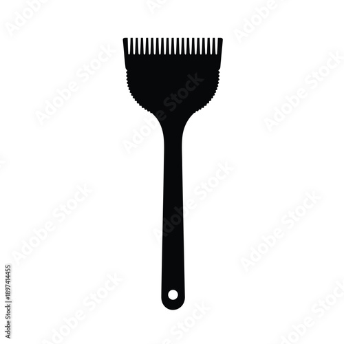 Wide tint brush icon silhouette vector illustration isolated on white background depicting professional hairdressing salon tool for coloring and hair care treatment applications in beauty industry