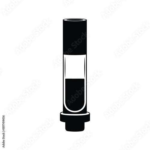 Medical test tube icon vector illustration on white background representing laboratory glassware for scientific research and healthcare diagnostic testing applications for clinics and bio pharmacy