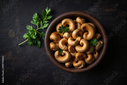 Photography of Roasted Cashew Nuts on Dark Background