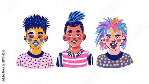 Electric Echoes: Downtown Doodle Faces.