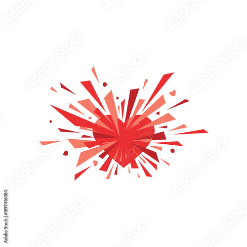 Abstract Red Splash Heart Symbol Illustration