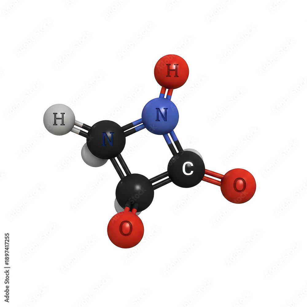 Obraz premium Atomic structure of an amino acid molecule