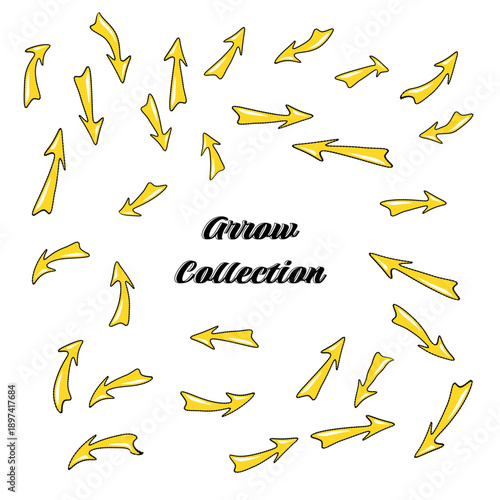 Business element icon in doodle style, arrow, infographic. Isolated vector illustration design. Hand drown business icon. Business idea concept.