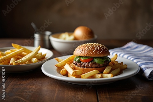 Burger and Fries