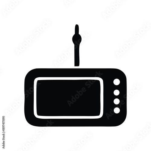 Retro television with antenna, symbolizing vintage entertainment and old-school media consumption