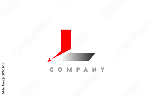 Modern dynamic L letter logo bold with integrated arrow swoosh gray to black gradient base clean vector style for tech business and corporate branding