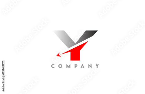 Modern dynamic Y letter logo bold with integrated arrow swoosh gray to black gradient base clean vector style for tech business and corporate branding