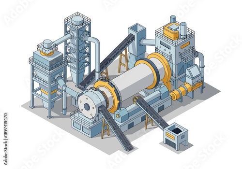 Industrial Rotary Kiln System for Manufacturing Processes and Production Lines