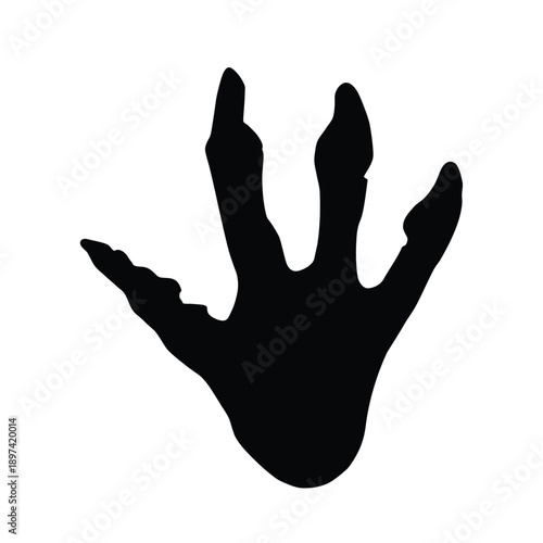 dinosaur T-rex foot print silhouette .eps