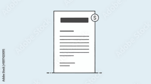 Hand Drawn Invoice Document with Dollar Sign Icon bill paper