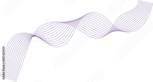 Vector illustration of a pink ribbon bow design with flowing blue waves and curved lines on a white background for a digital business texture wallpaper