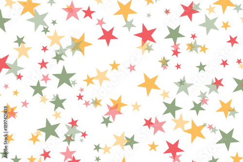 Bright Color stars confetti background. Splash effect banner. Vector abstract illustration with blurred drops of rain for wallpaper, wrapping paper, backdrop, poster, decorative designs.