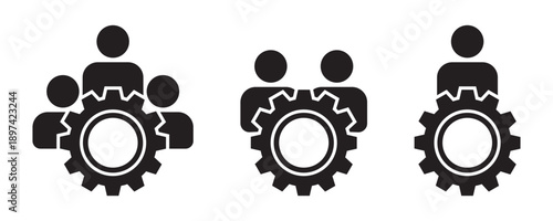 Professional Team Management and User Account Settings Vector Icon