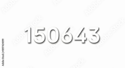 A clean white background displays bold, white numerals with a soft gray shadow effect