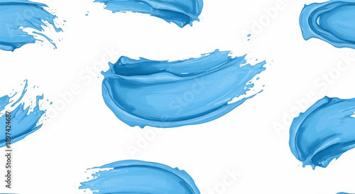 Abstract swirling blue brush strokes on a white background, creating a sense of fluid motion and energy