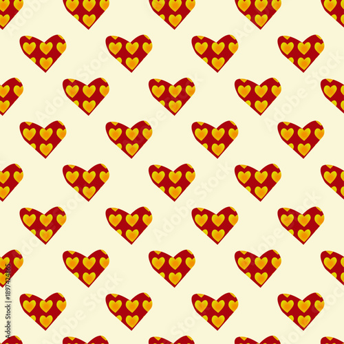 Seamless pattern of hearts in hearts
