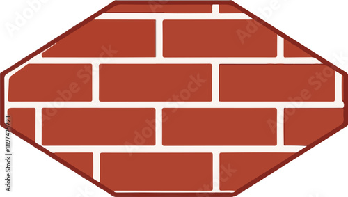 Octagonal shape filled with a pattern of stacked, offset bricks