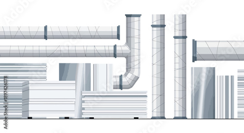 Industrial piping system for construction, manufacturing, and energy sectors