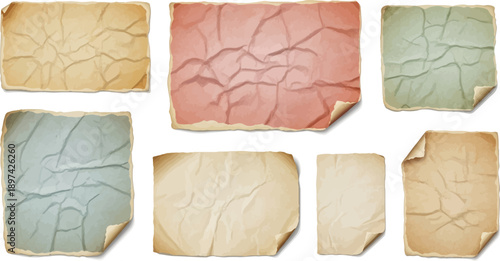 Assorted crumpled paper pieces in various colors and sizes