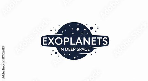 Dark blue circular logo with text "EXOPLANETS IN DEEP SPACE" and scattered dots, on white