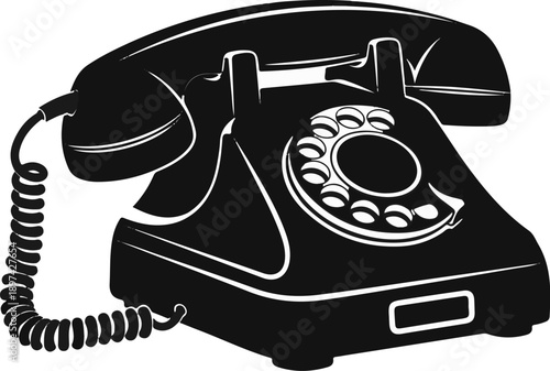 Vintage rotary dial telephone, a classic communication device