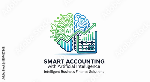 An artistic representation of a brain split into digital circuits and analytical data visualization