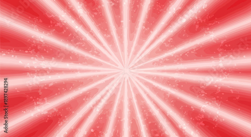 Vibrant Red Sunburst Background with Glowing White Rays and Speckled Texture EPS10 Stock.eps