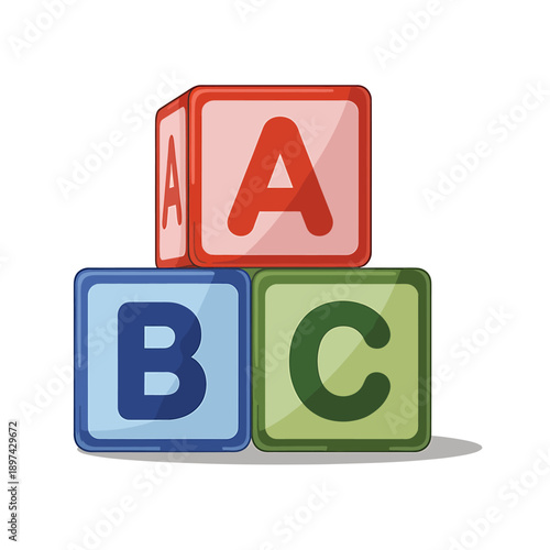 Colorful toy alphabet blocks stacked together for learning and education purposes easily