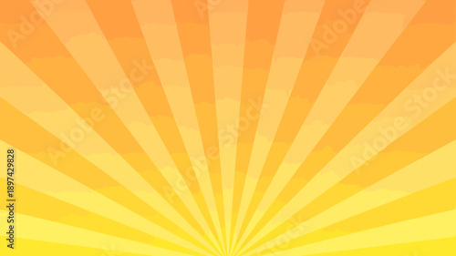 Vibrant orange and yellow sunburst pattern with rays emanating from center