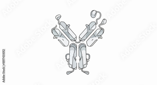 Stylized illustration of a Y-shaped antibody protein molecule