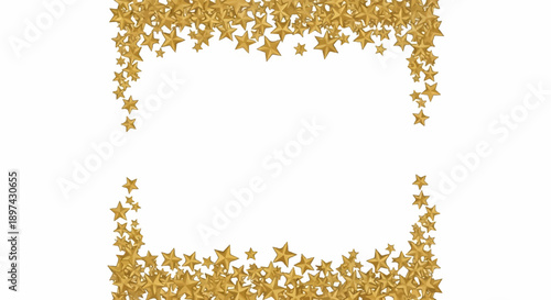 A border of golden stars, falling from the top and clustered at the bottom