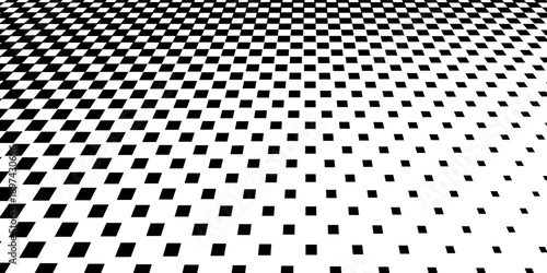 Halftone Square Pixels Pattern. Faded Shade Background. Grid Gradation BG. Black Screentone Diffuse Background. Overlay Texture. Abstract Pattern for Design Comic Prints. Vector Illustration.
