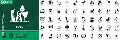 Fuel Duotone Editable Icons set