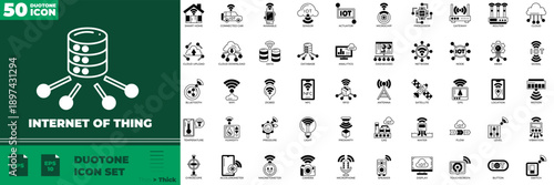 Internet Of Thing Duotone Editable Icons set