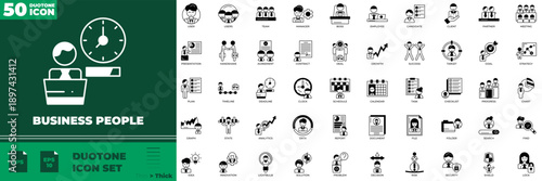 Business People Duotone Editable Icons set