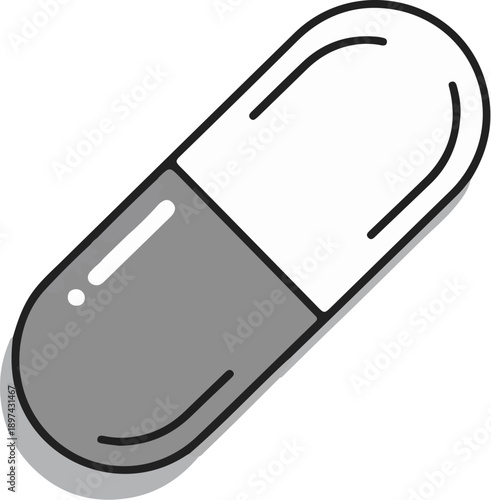 A simple two-tone capsule with a slight sheen