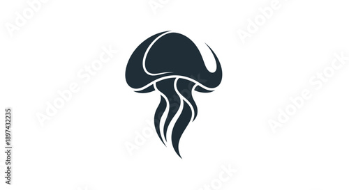 Stylized jellyfish illustration on white