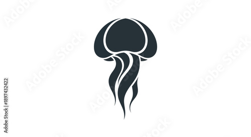 Stylized jellyfish illustration on white