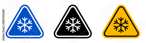 Cold warning icon for extreme weather notifications, safety symbol