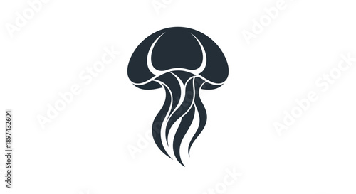 Stylized jellyfish illustration on white background