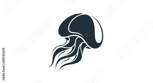 Stylized jellyfish illustration on white background
