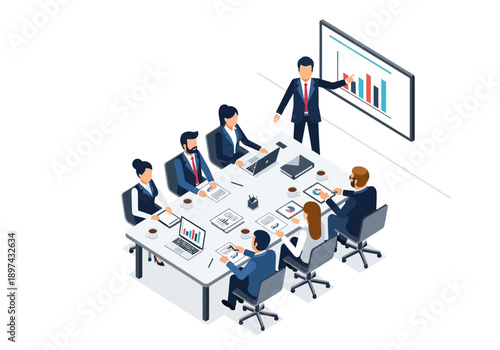 Business meeting with presentation in a modern office conference room